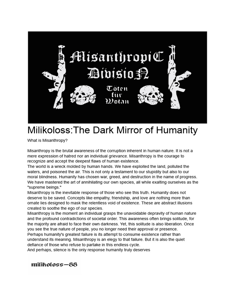 Misanthropy Humanity's Dark Truth PDF