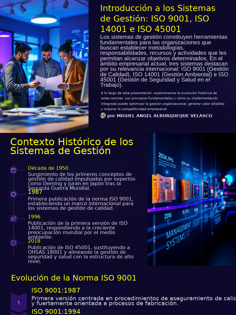 CLASE 1 Introduccion A Los Sistemas de Gestion ISO 9001 ISO 14001 e ISO ...