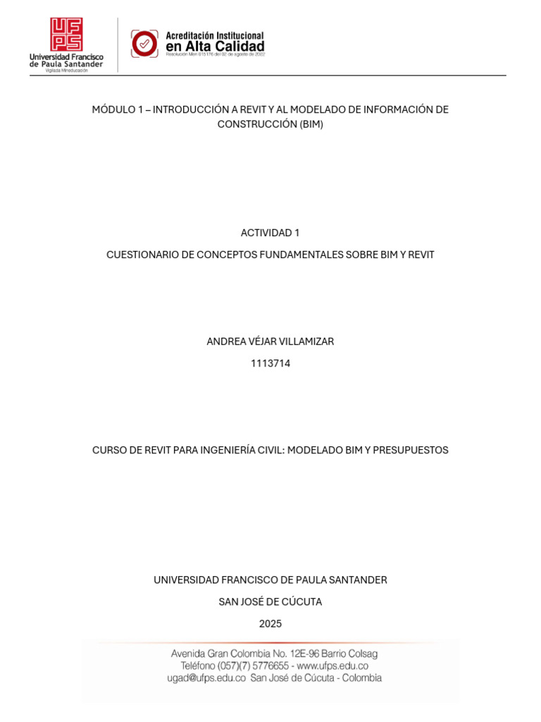 Actividad 1 | PDF | Autodesk Revit | Diseño