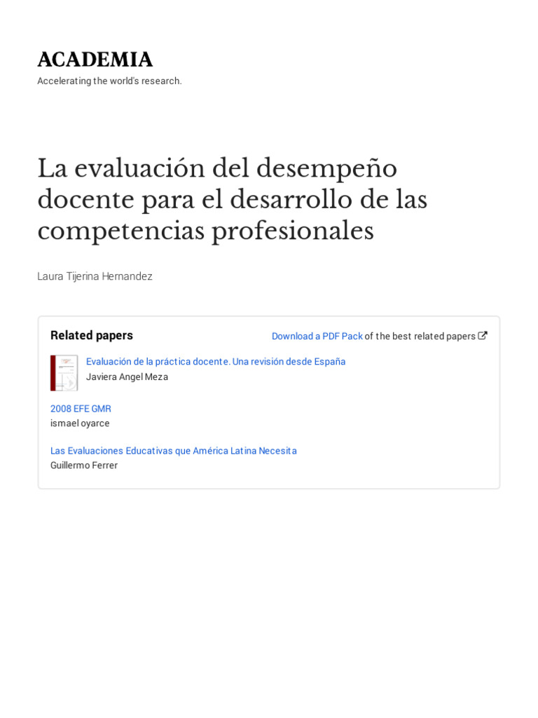 Evaluación del Desempeño Docente Efectiva | PDF | Enseñando | Evaluación