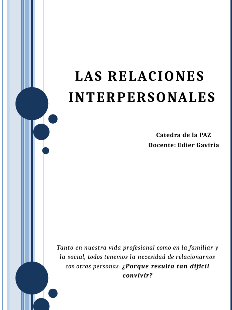 TEMA 2 Catedra 9 - Relaciones Interpersonales - EnTREGAR | PDF | Las ...