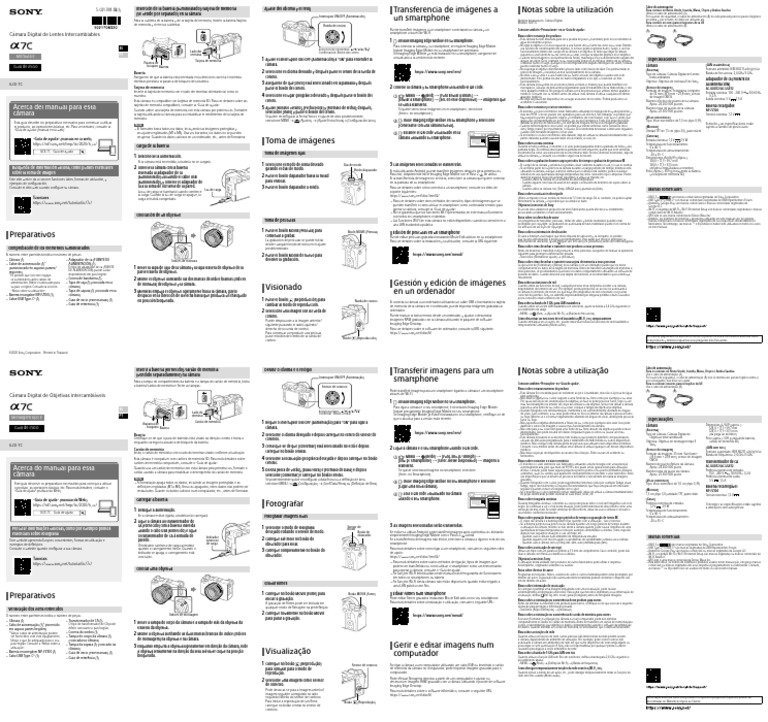 Manual Sony Alpha 7C | PDF | Smartphone | Cámara digital