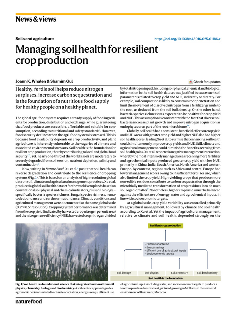 Enhancing Soil Health for Crop Resilience | PDF | Soil | Agriculture