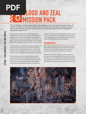Kill Team Dossier + Mission Pack - Sangue E Zelo - Warhammer 40K Games Workshop