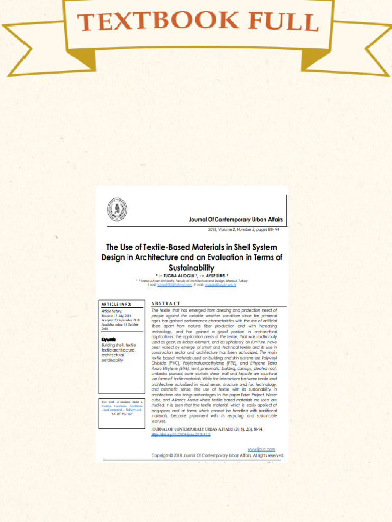 The Use of Textile Based Materials in Shell System Design in ...