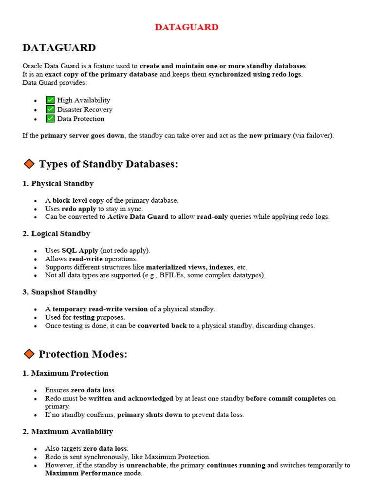 Dataguard Setup Physical Standby | PDF | Computer Architecture | Data ...