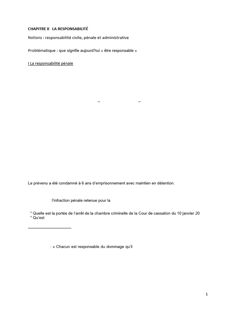 Responsabilité pénale, civile et administrative | PDF | Crimes | Crime ...