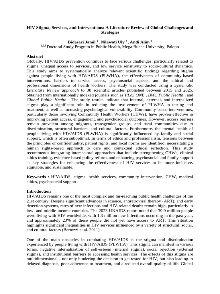 HIV Stigma and Community Interventions | PDF | Social Stigma | Mental ...