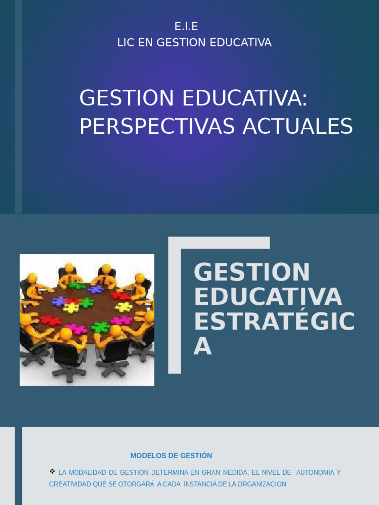 Modelos de Gestión Educativa Actual | PDF | Enseñando | Maestros