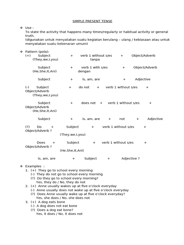Simple Present Tense Overview | PDF | Verb | Linguistic Typology