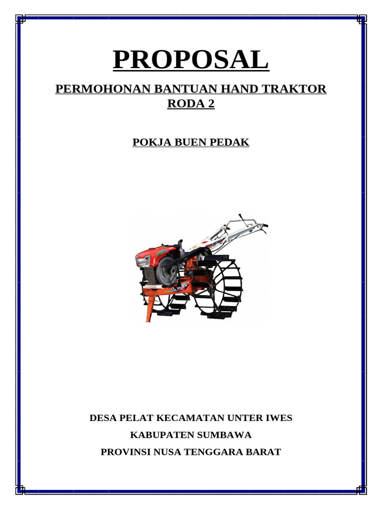 Permohonan Bantuan Hand Traktor Roda 2 | PDF