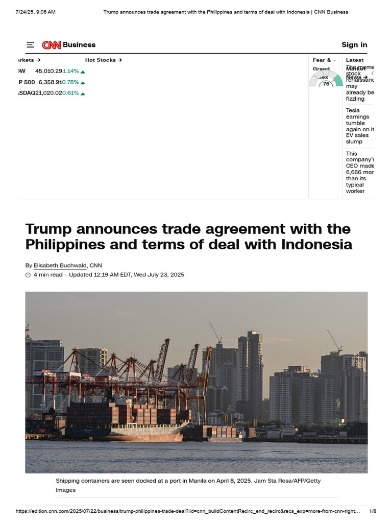 Trump Trade Deals with Philippines, Indonesia | PDF | International ...