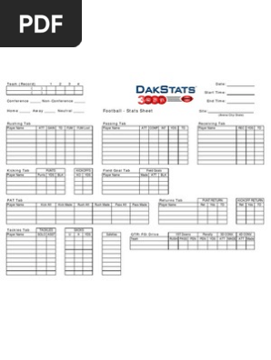 DakStats Football Stat Sheets