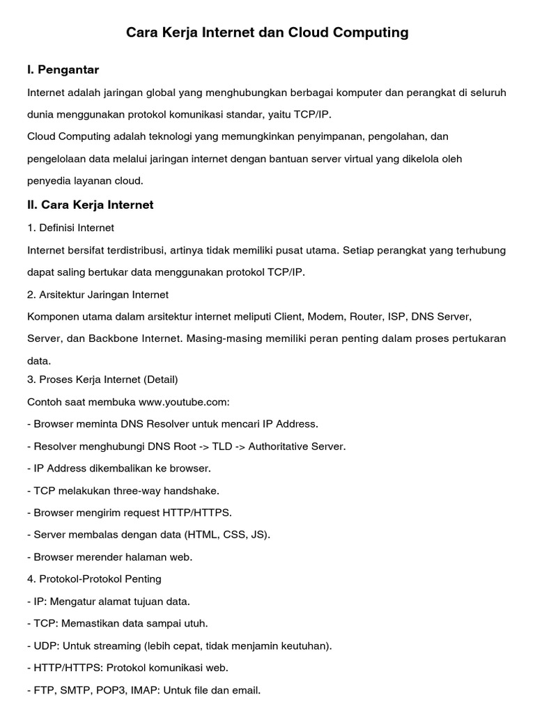 Cara Kerja Internet dan Cloud Computing | PDF