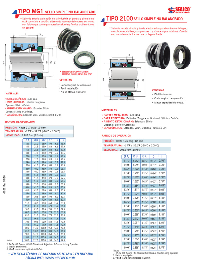 Sello Simple No Balanceado Tipo 2100 | PDF | Materiales | Mecánica de ...