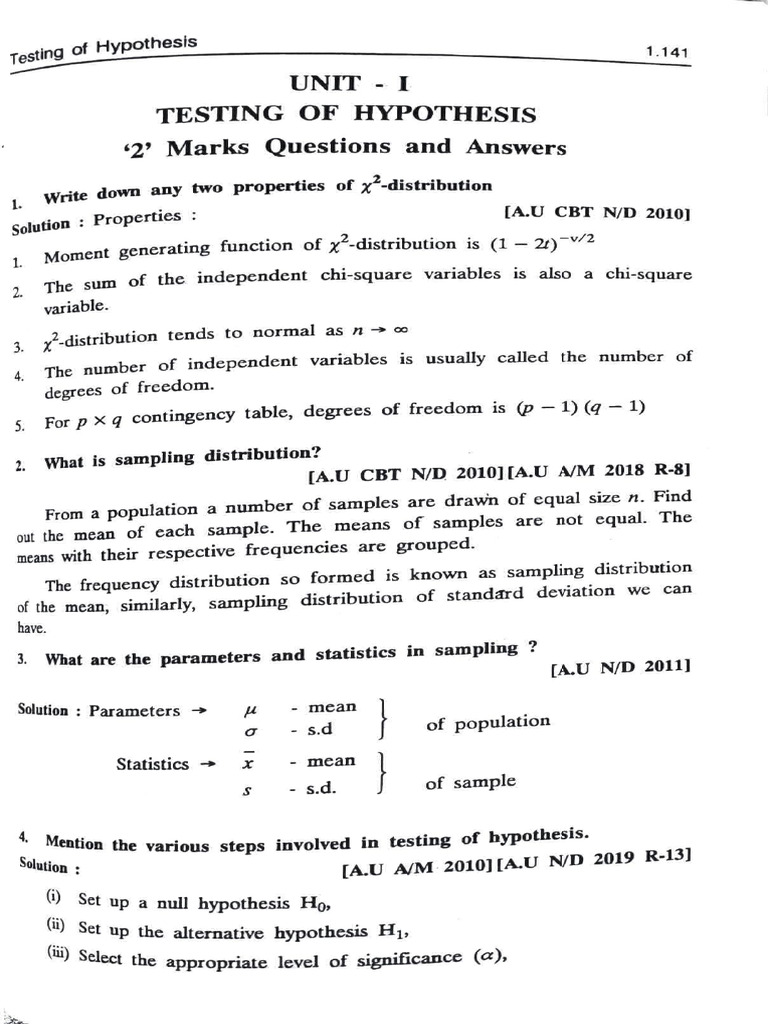 Hypothesis Testing: Key Concepts and Methods | PDF | Chi Squared Test ...