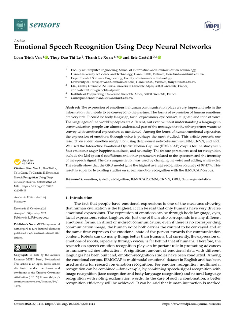 Emotional Speech Recognition with DNNs | PDF | Spectral Density ...