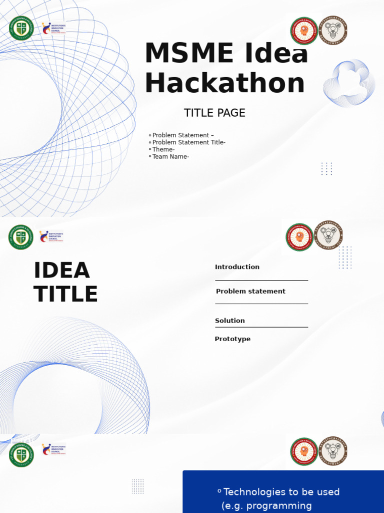 MSME Hackathon Project Proposal Guide | PDF