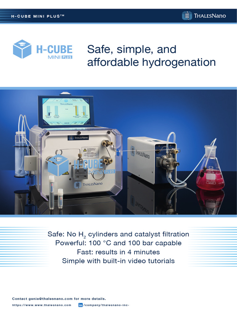 H-Cube Mini Plus: Safe Hydrogenation Reactor | PDF | Hydrogenation ...