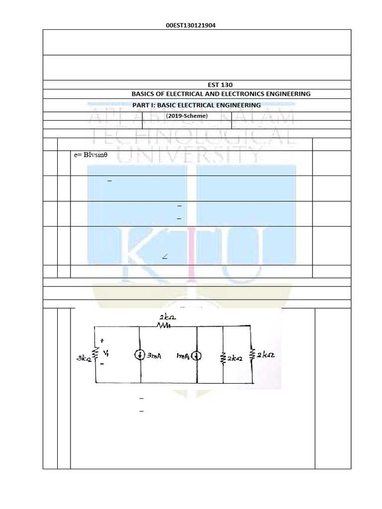 Valuation Scheme for Electrical Engineering Exam | PDF | Rectifier ...