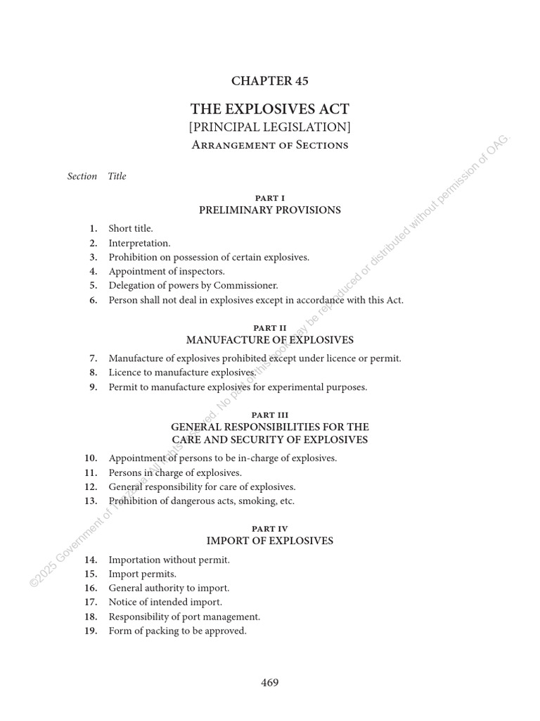 The Explosives Act | PDF