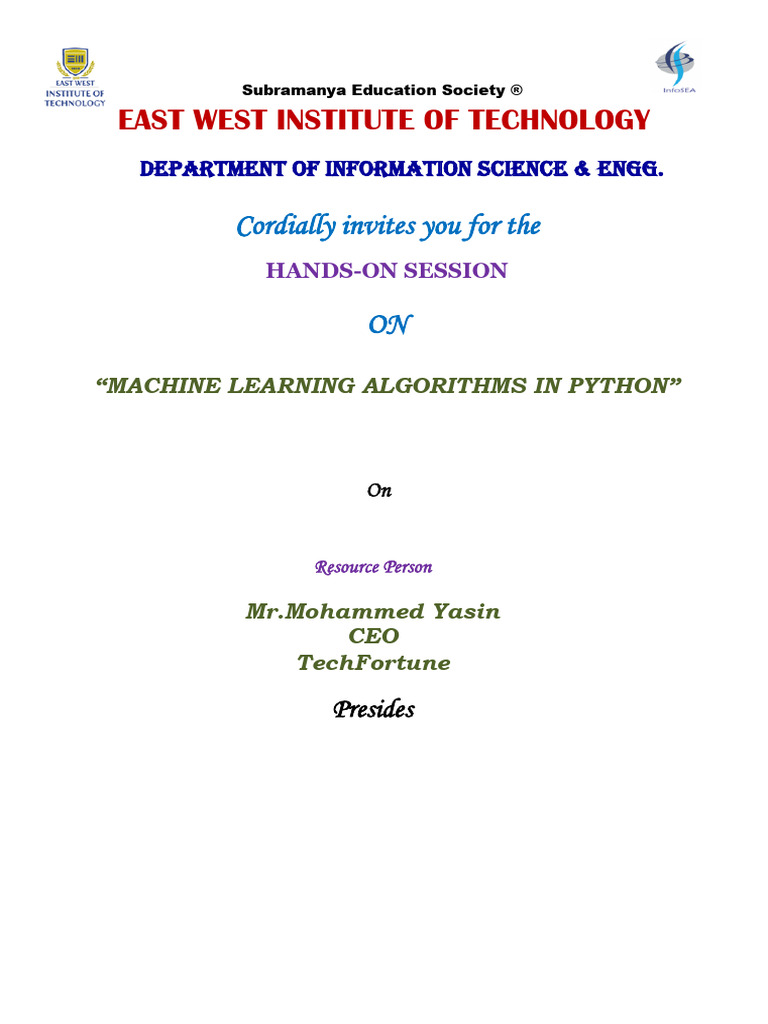 Machine Learning in Python Workshop | PDF