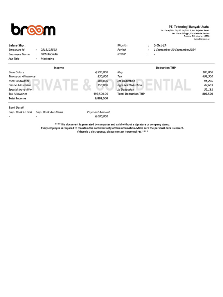 Salary Slip for Marketing Employee | PDF | Government Finances | Taxes