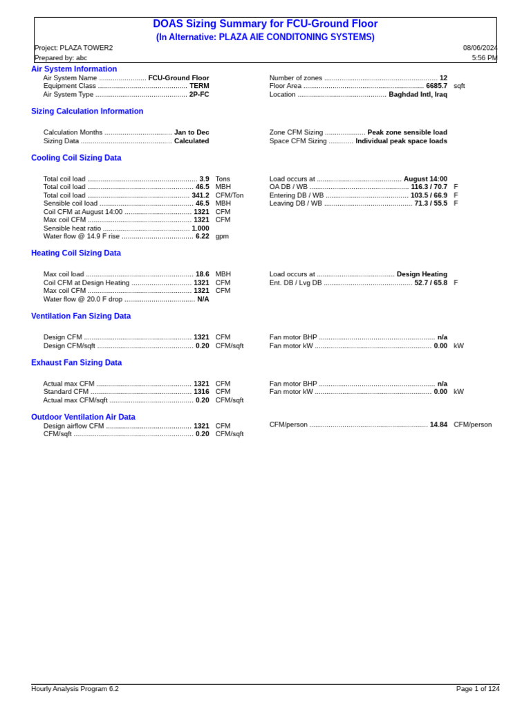 Design Load Reports | PDF | Ventilation (Architecture) | Convection