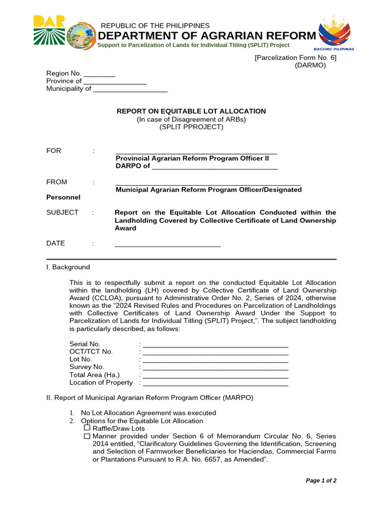Equitable Lot Allocation Report for SPLIT | PDF | Justice | Crime ...