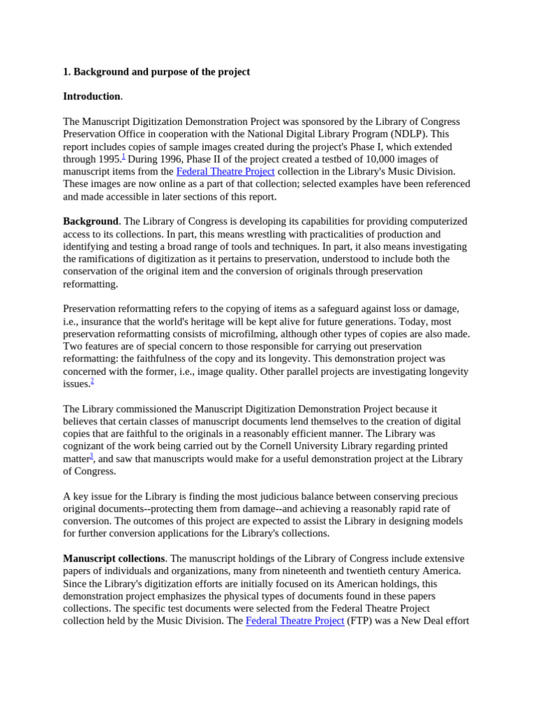 Manuscript Digitization Project Overview | PDF | Libraries | Manuscript