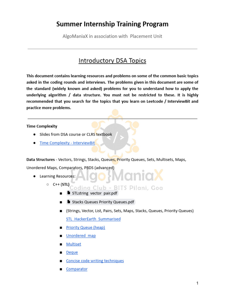 DSA Internship Training Resources | PDF | Queue (Abstract Data Type ...