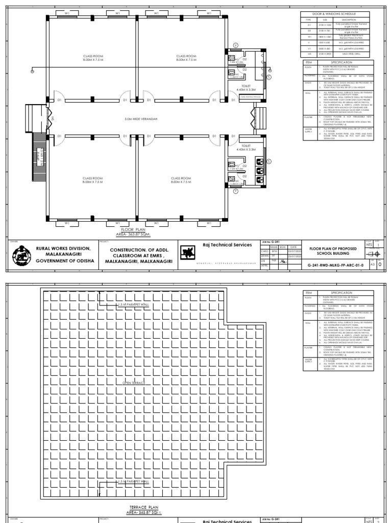 Classroom Construction Floor Plan | PDF | Wall | Civil Engineering