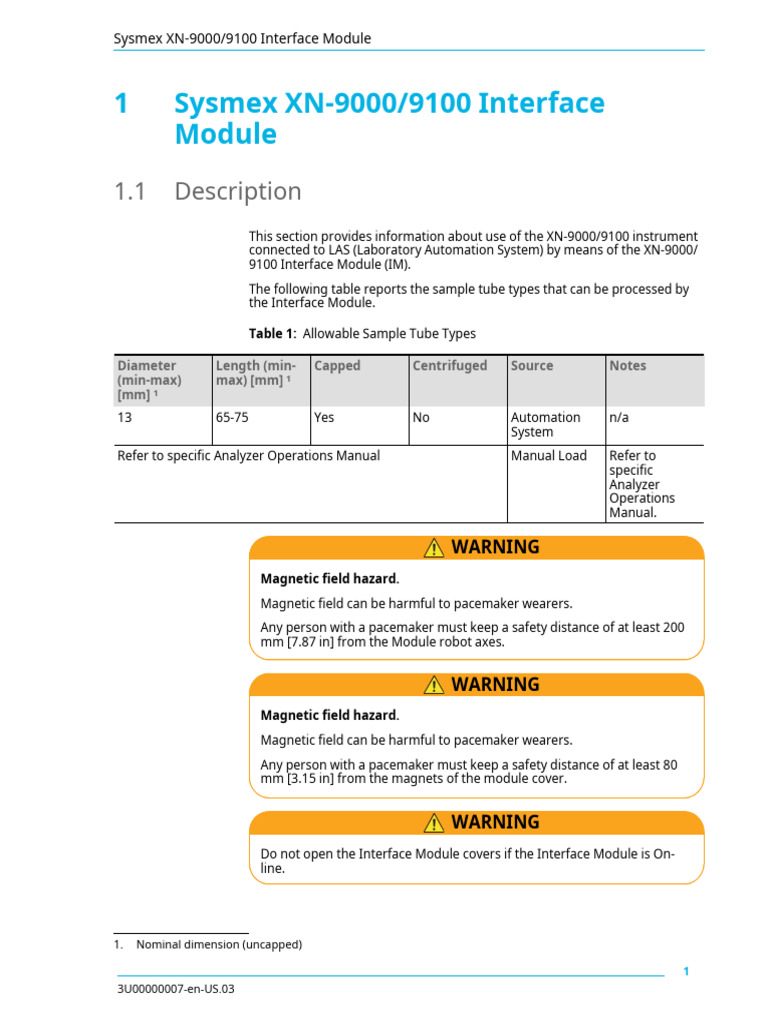 FlexLab X Automation System Sysmex XN-9000 9100 Interface Module ...