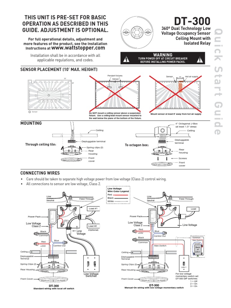 Leviton Ceiling Occupancy Sensor Wiring Diagram