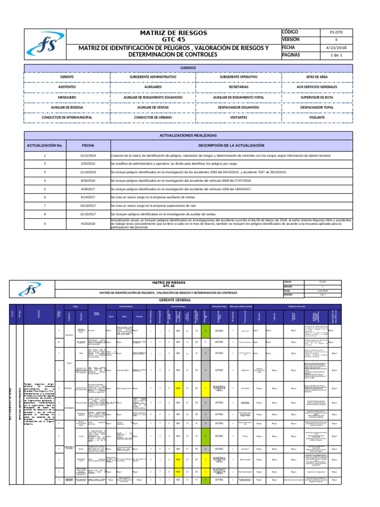 Matriz de Riesgos y Controles Laborales | PDF | Dolor lumbar | ruido