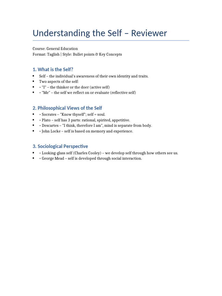 Understanding The Self Reviewer | PDF
