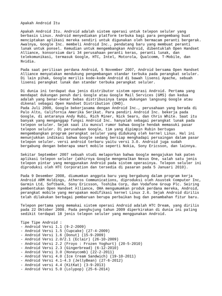 Pengantar Sistem Operasi Android | PDF