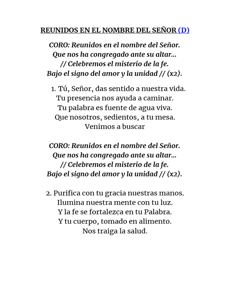 Letras de Canciones Religiosas | PDF | Amor | eucaristía