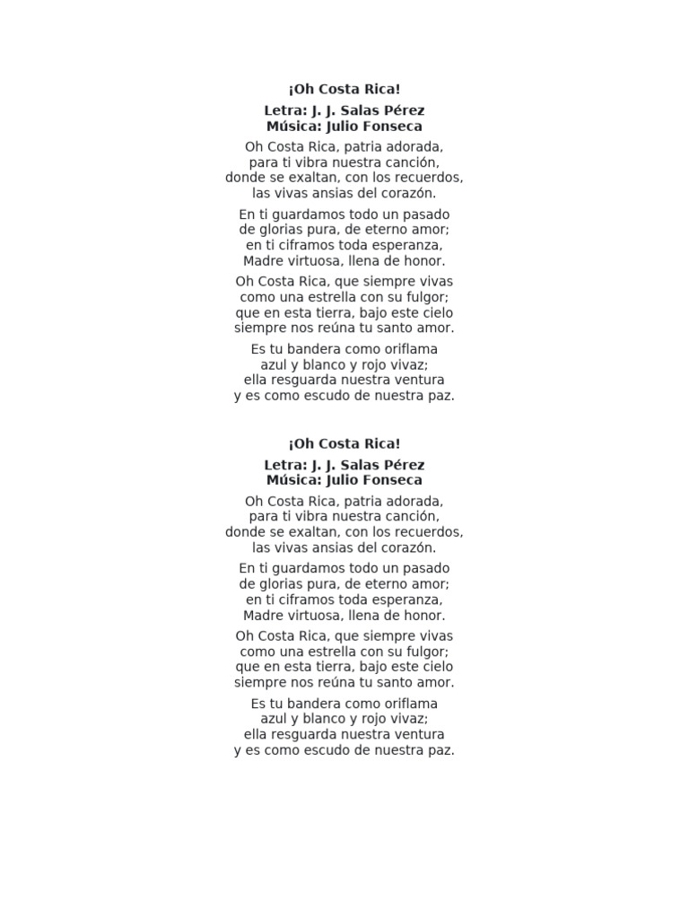 Letra del Himno 