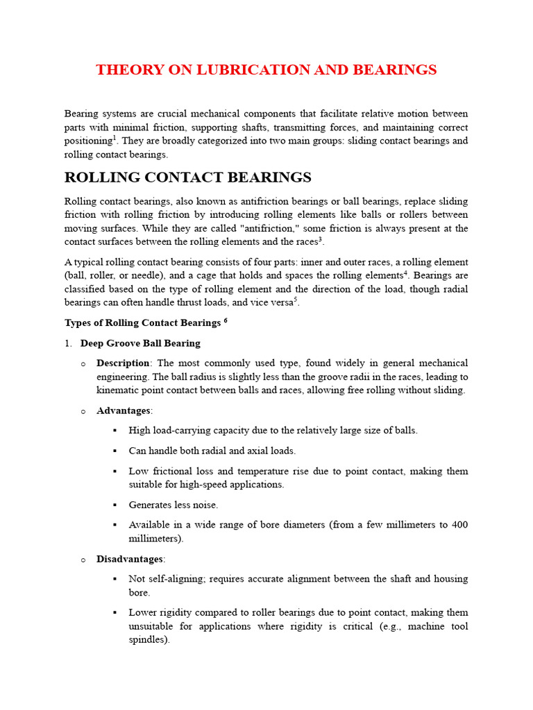 Understanding Bearing Theory and Lubrication | PDF | Bearing ...