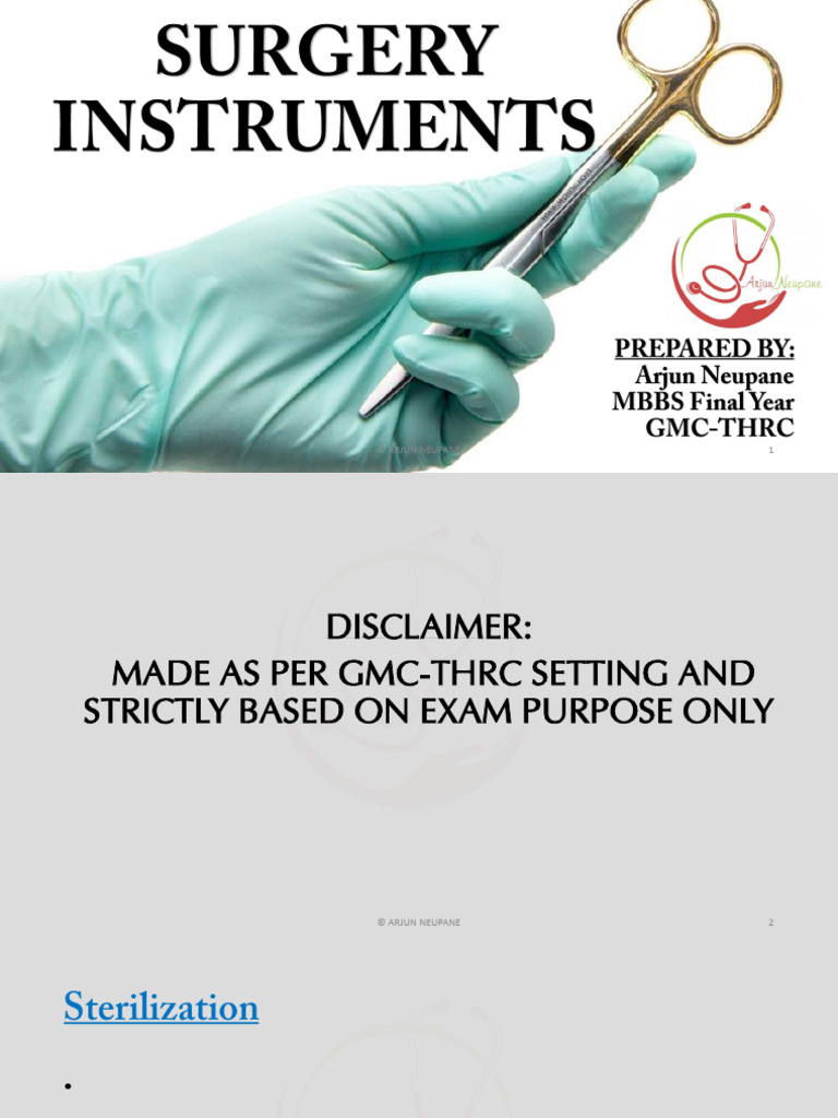 Sterilization Methods for Sharp Instruments | PDF | Sterilization ...
