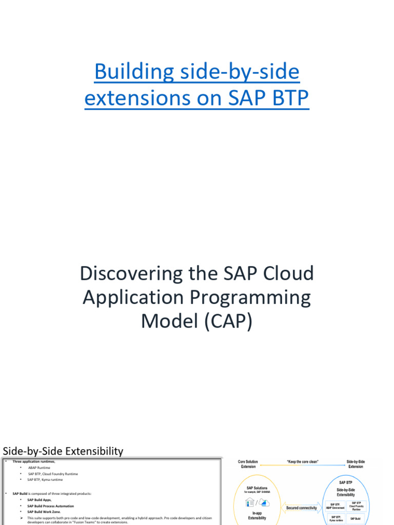 Building Side-by-Side Extensions on SAP BTP | PDF | Json | Cloud Computing
