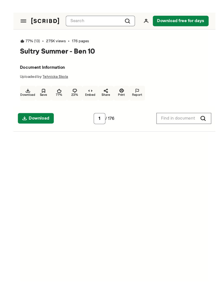 Sultry Summer - Ben 10 Document | PDF