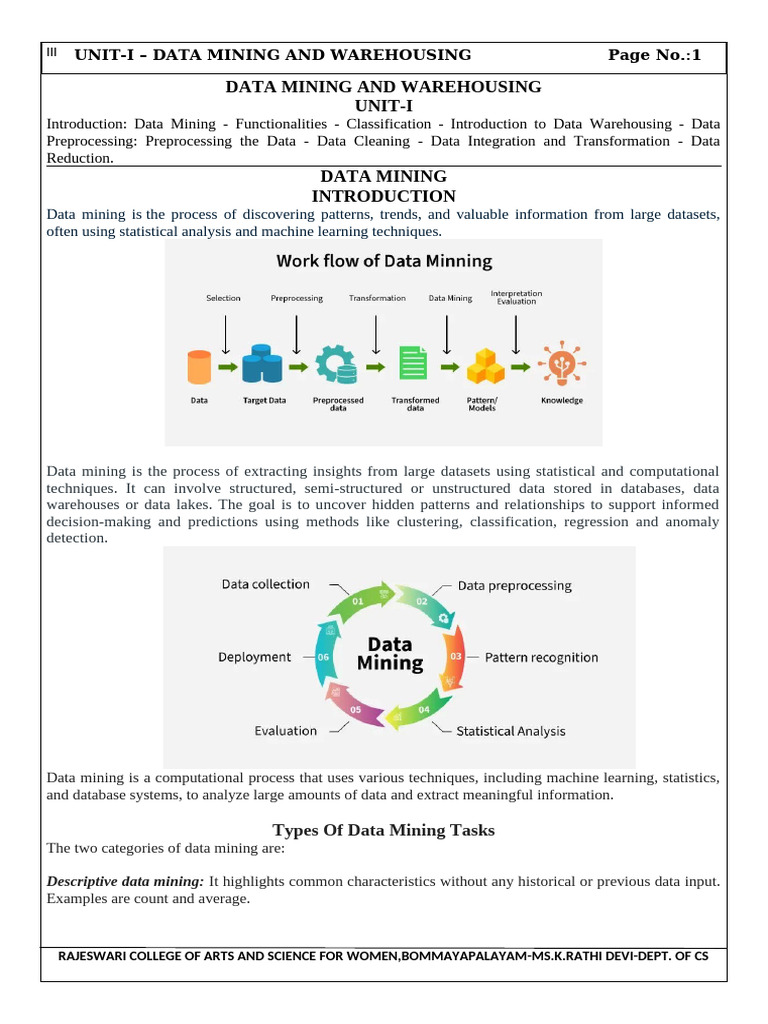 Data Mining Overview and Techniques | PDF | Data Warehouse ...