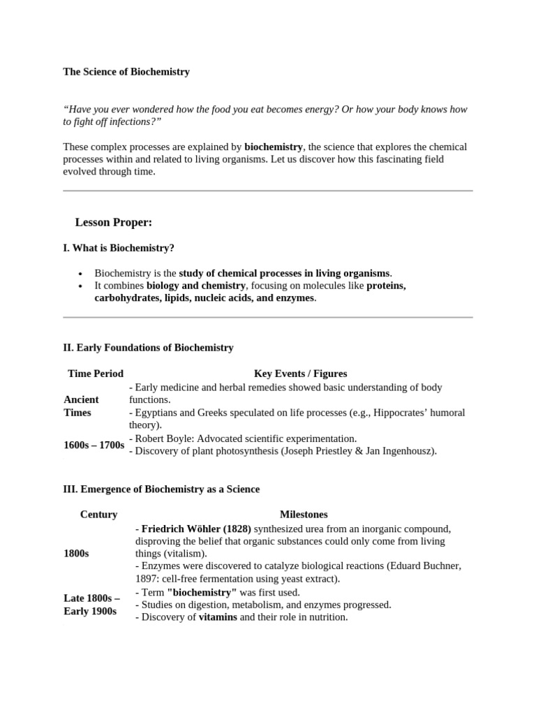 Evolution of Biochemistry Timeline | PDF | Biochemistry | Chemistry