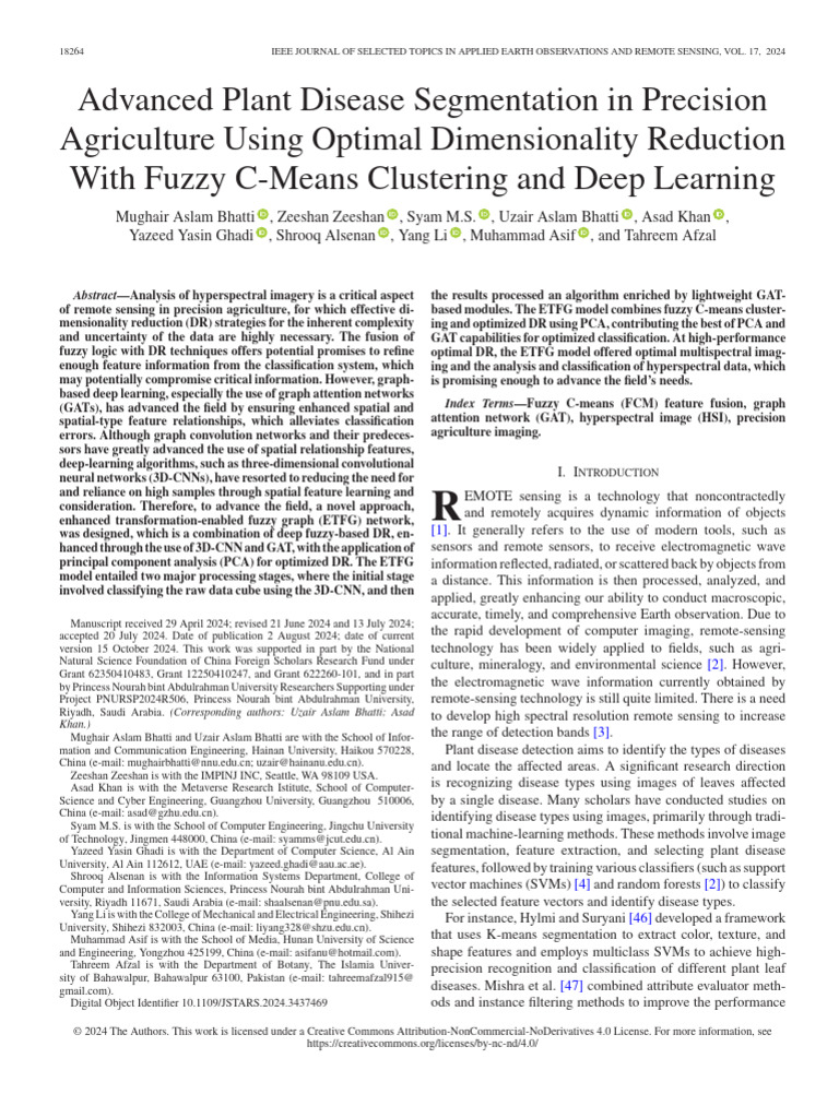 Advanced Plant Disease Segmentation in Precision Agriculture Using ...
