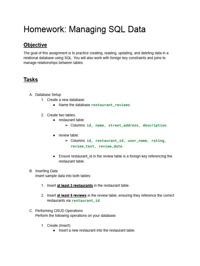 SQL Database Management for Reviews | PDF | Databases | Data Management