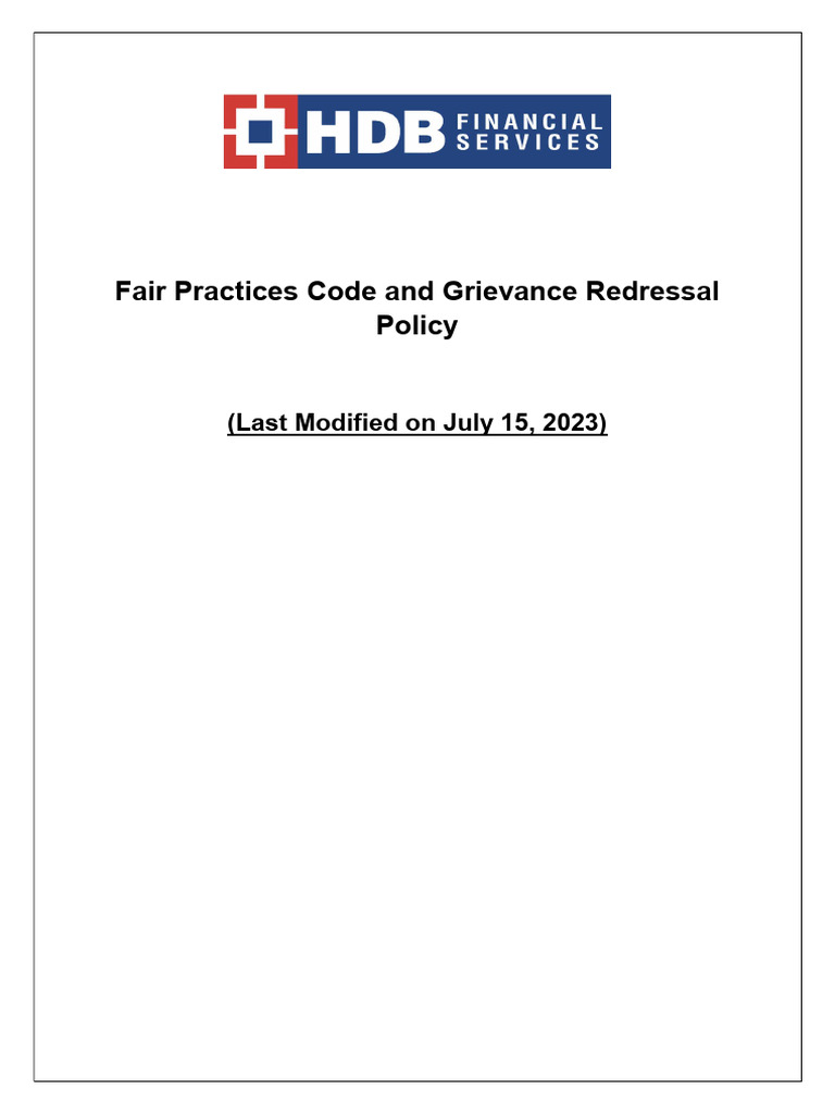 Fair Practices Code Overview | PDF | Loans | Repossession