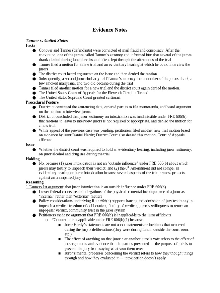 Evidence Class Notes | PDF | Relevance (Law) | Evidence