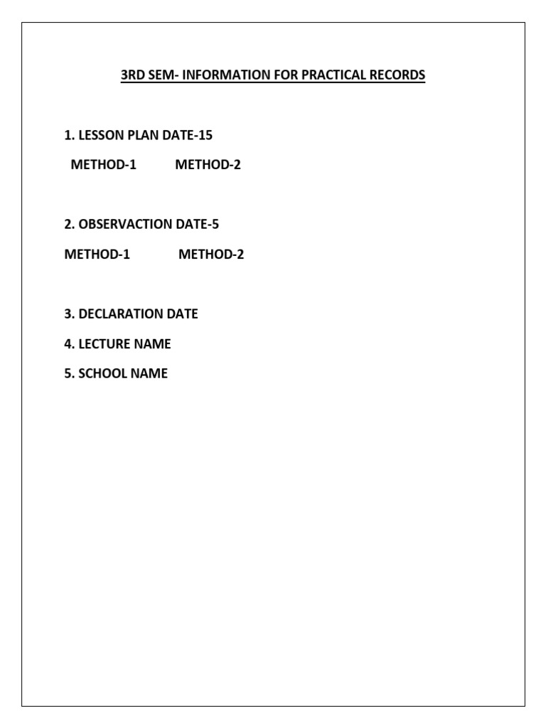 3rd Sem Practical Records Guidelines | PDF